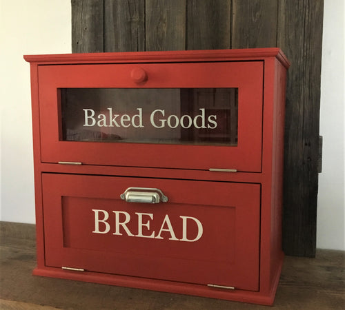 Boîte à pain en bois à deux étages