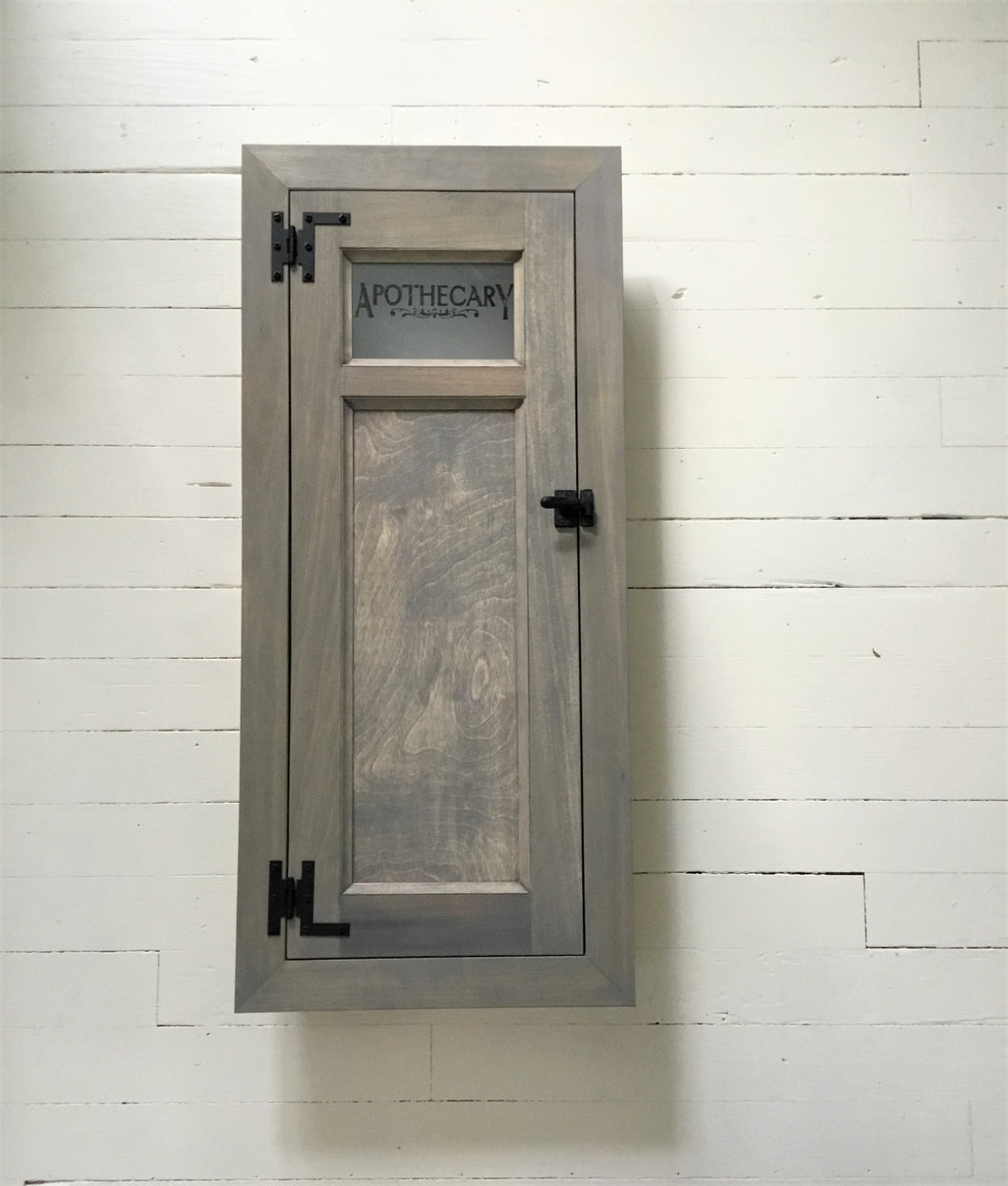 Farmhouse Style Recessed Medicine Cabinet ,  Built In  Washroom Cabinet, Barn Wood Gray Stain , Custom Made and Sizing