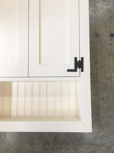 Recesses Farmhouse Style Washroom Cabinet with Decorative Open Shelf