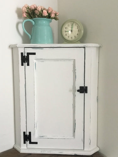 Farmhouse Style Wall Mounted Corner Cabinet