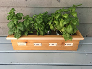Wall Mounted Wood Planter Box for Herbs ,  Wood Planter with Tags