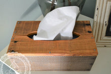 Load image into Gallery viewer, Wood Tissue Box Cover , Recycled Wood , Gray Vintage Pattern