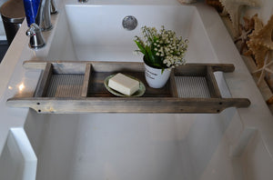 Barn Wood Gray Bath Tray  with 3 Compartments