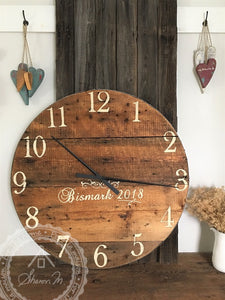 Farmhouse Over Sized Wall Clock ,  36 Inch Round , Reclaimed Barn wood , Farmhouse Style