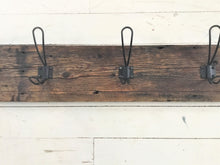 Load image into Gallery viewer, Wall Mounted Farmhouse Style Coat Hanger, Reclaimed Barn Wood