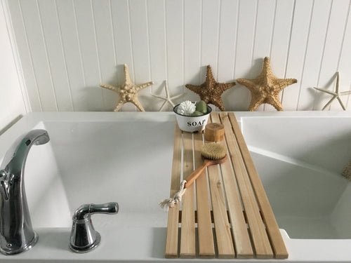 Cedar Slats Bath Tray , Minimalist Bath Tub Tray