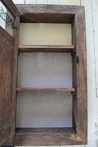 Built In Washroom Cabinet , Farmhouse Style Medicine cabinet , Choice of Finish