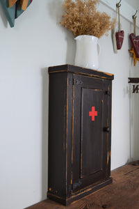 Armoire de toilette de reproduction antique, 18 "x 28", finition vieillie, armoire à pharmacie en bois