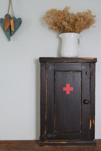 Antique Reproduction Washroom Cupboard ,  18" x 28" ,  Distressed Finish ,  Wood Medicine Cabinet