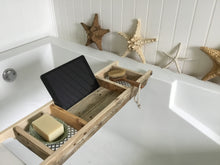 Load image into Gallery viewer, Bath Tray 3 Compartments  Natural Recycled Wood