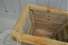 Load image into Gallery viewer, Wood Waste Paper Bin , Reclaimed Wood , Rustic Style , With or Without Lid