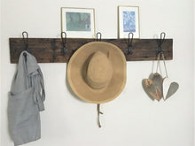 Load image into Gallery viewer, Wall Mounted Farmhouse Style Coat Hanger, Reclaimed Barn Wood