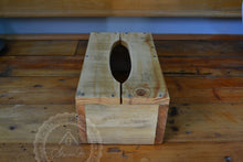 Load image into Gallery viewer, Wood Tissue Box Cover , Recycled Wood , Black Vintage Pattern